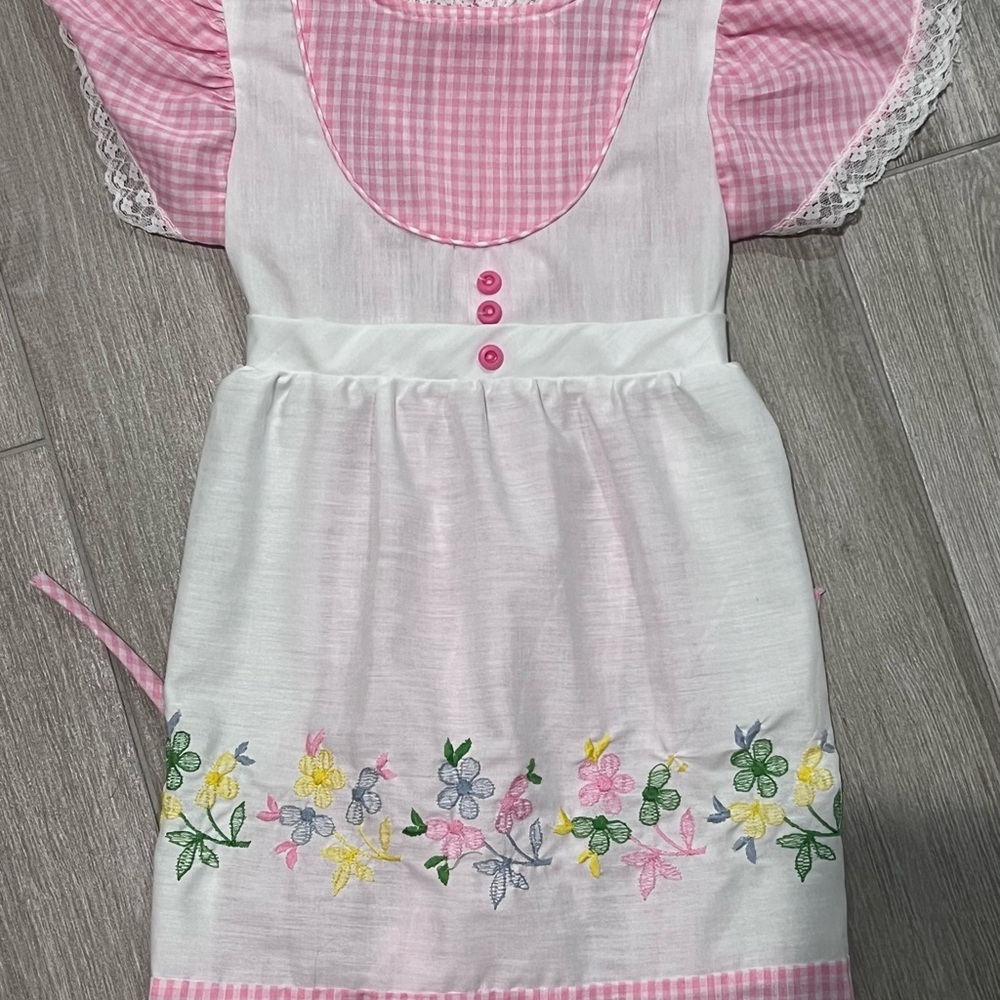 Girls vintage Embroidered Dress Easter